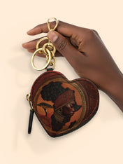 Africa Essence Heart Coin Pouch Bag Charm QR0TD168