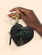 Emerald Grace Heart Coin Pouch Bag Charm QR0XD737