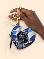 Sapphire Dove Heart Coin Pouch Bag Charm QR0HH214