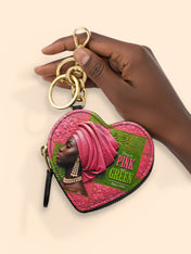 Pink Sovereign Heart Coin Pouch Bag Charm QR0TD709