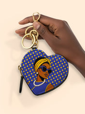 Blue Gold Legacy Heart Coin Pouch Bag Charm QR0TV286