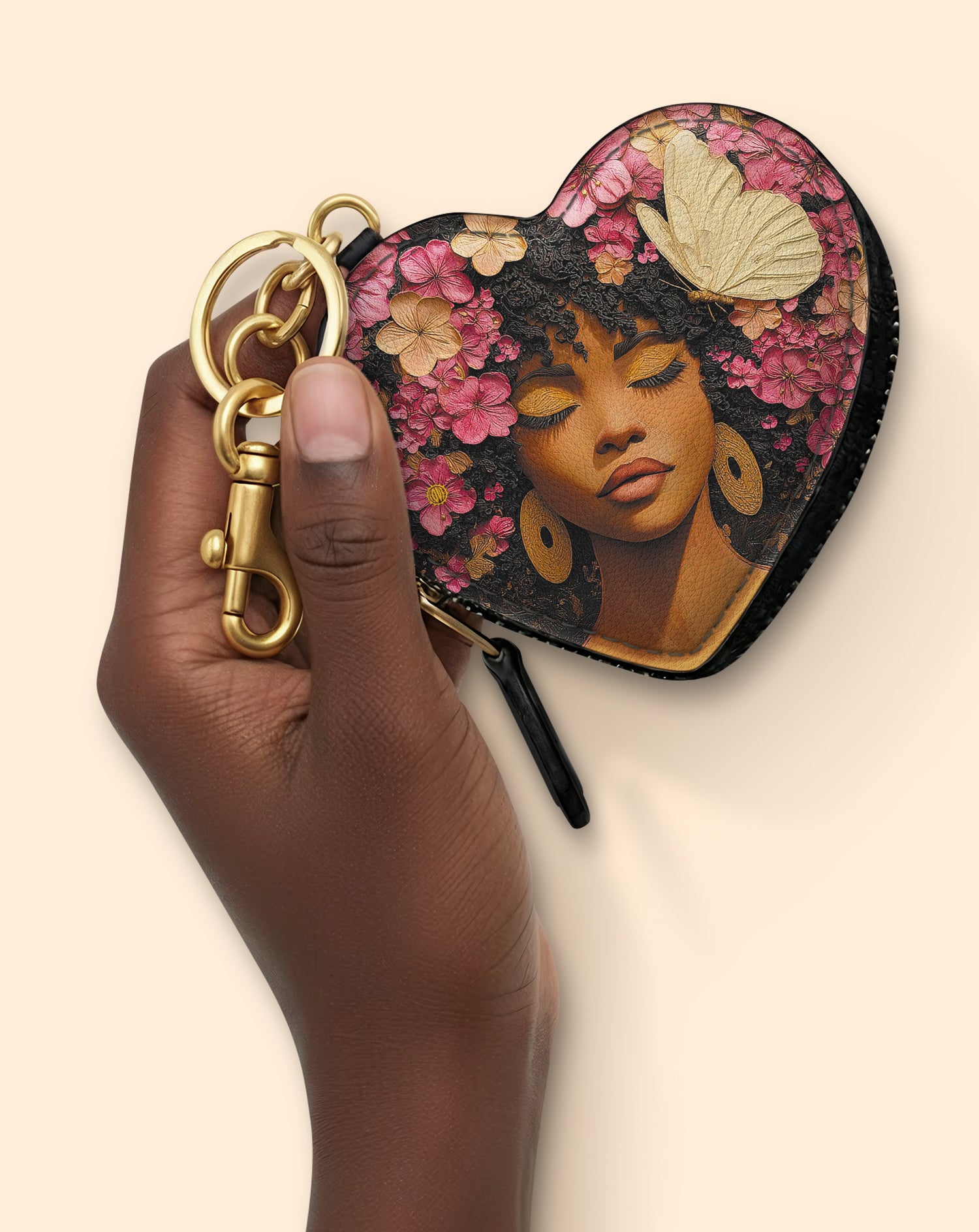 Maua Queen Heart Coin Pouch Bag Charm QR0HH055