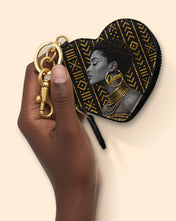 Royal Melanin Heart Coin Pouch Bag Charm QR0TV278