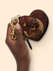 Afri Soul Heart Coin Pouch Bag Charm QR0TD420