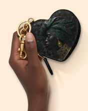 Emerald Grace Heart Coin Pouch Bag Charm QR0XD737