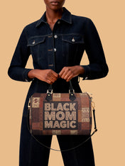 Black Mom Magic Leather Boston Bag QR0TD657