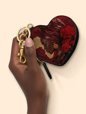 African Blaze Heart Coin Pouch Bag Charm QR0XD537