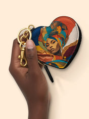 Ebony Charm Heart Coin Pouch Bag Charm QR0HH005
