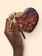 African Warrior Heart Coin Pouch Bag Charm QR0HH059
