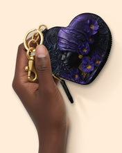 African Amulet Heart Coin Pouch Bag Charm QR0XD530