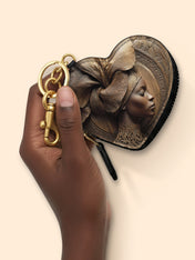 Floral Spirit Heart Coin Pouch Bag Charm QR0TV084