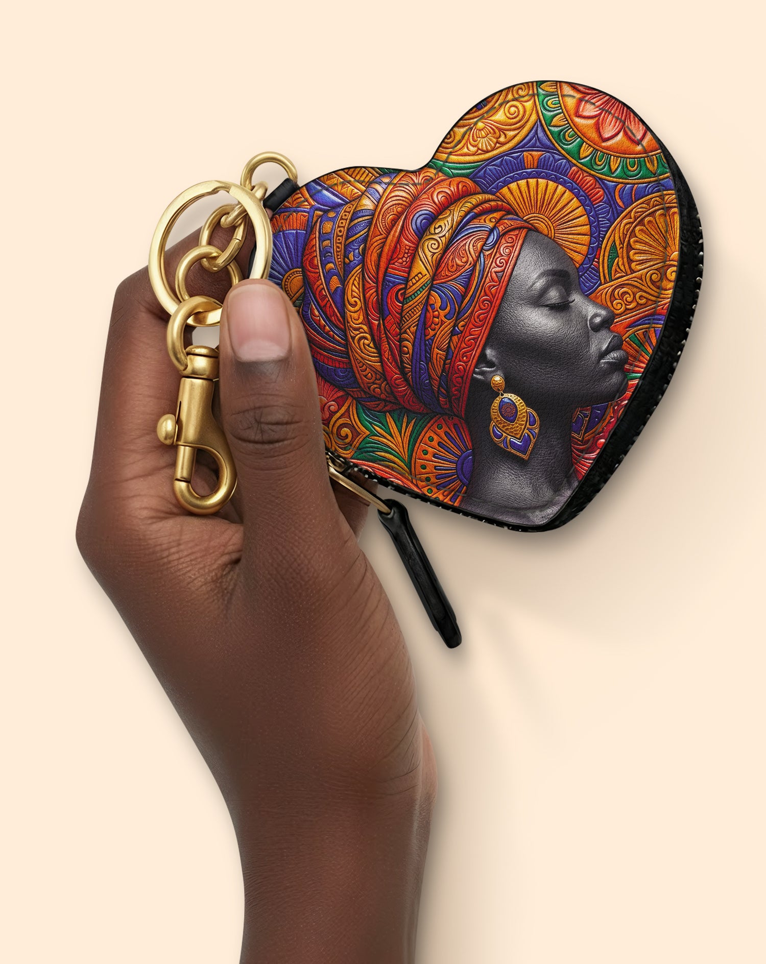 Ancestral Veil Heart Coin Pouch Bag Charm QR0TD701