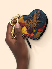 African Aspirations Heart Coin Pouch Bag Charm QR0HH057