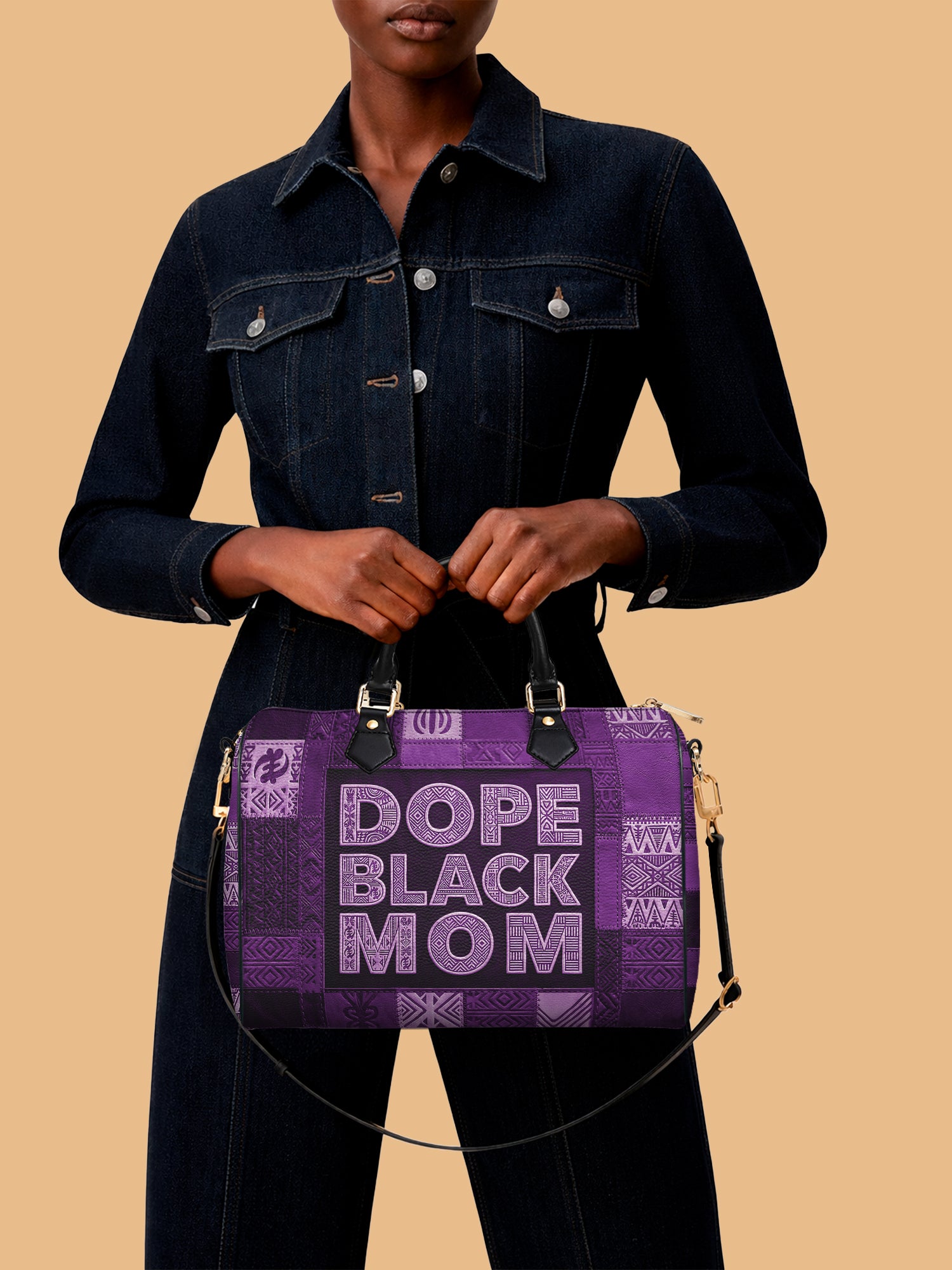 Dope Mom Leather Boston Bag QR0TD660