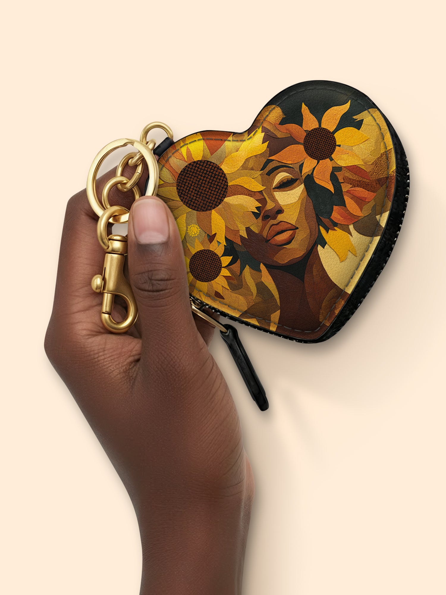 Blooming Within Heart Coin Pouch Bag Charm QR0TV021
