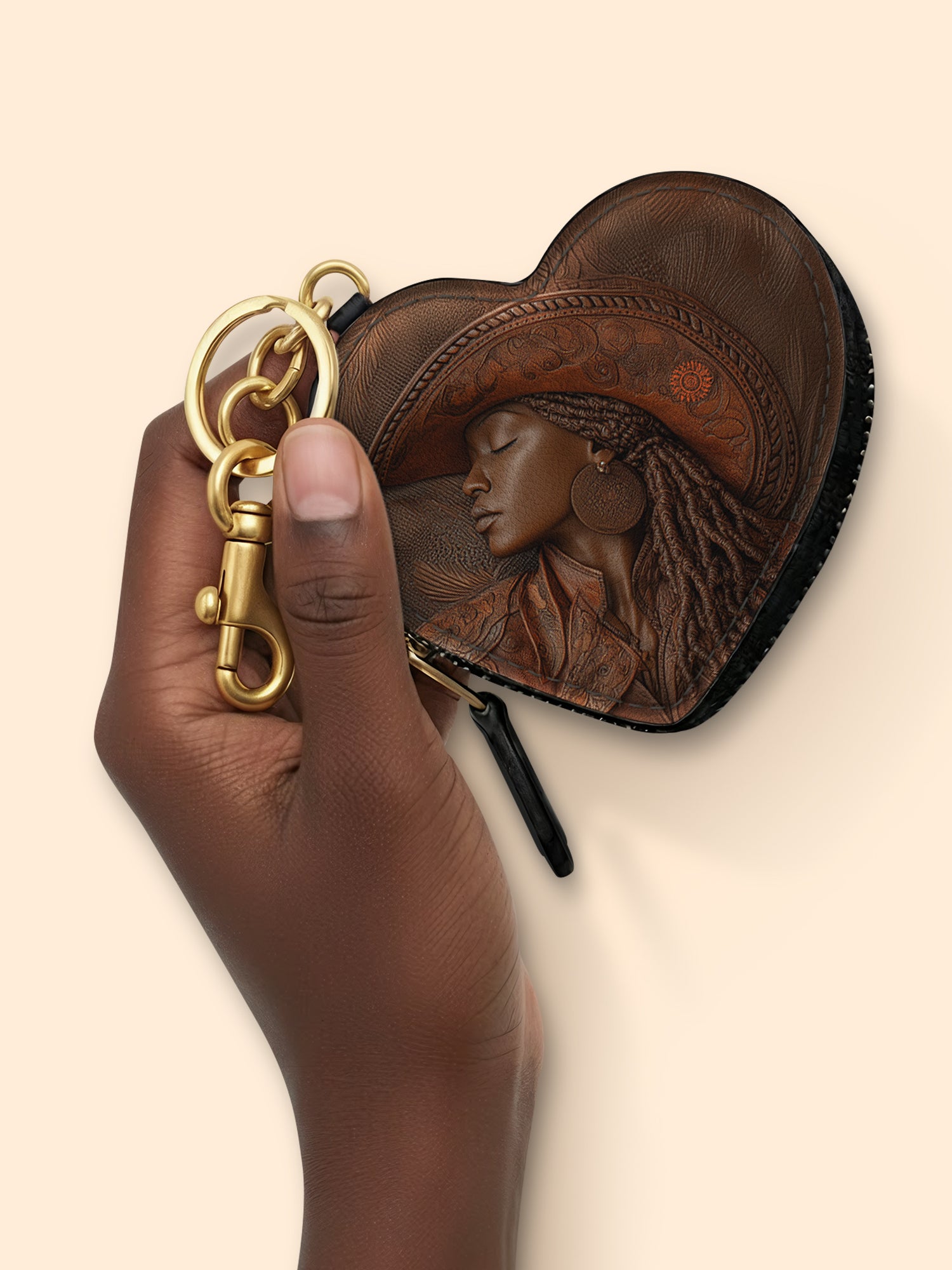 Cowgirl Vibes Heart Coin Pouch Bag Charm QR0TD301