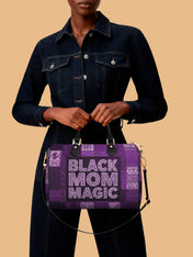 Black Mom Magic Amethyst Leather Boston Bag QR0TD661