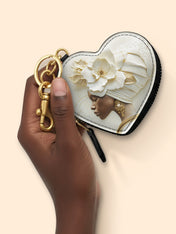 Pearl Serenity Heart Coin Pouch Bag Charm QR0TV193