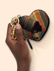 Brown Radiance Heart Coin Pouch Bag Charm QR0TV123
