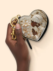 Divine Melanin Heart Coin Pouch Bag Charm QR0TD553