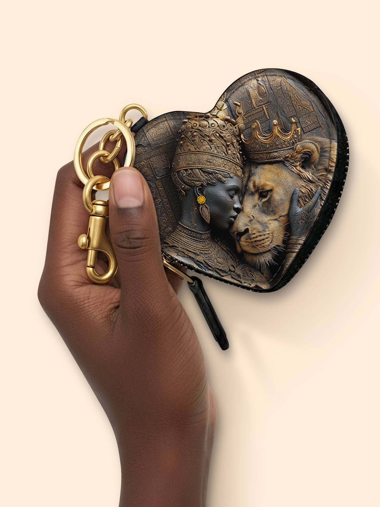 Desert Empress Heart Coin Pouch Bag Charm QR0HH148