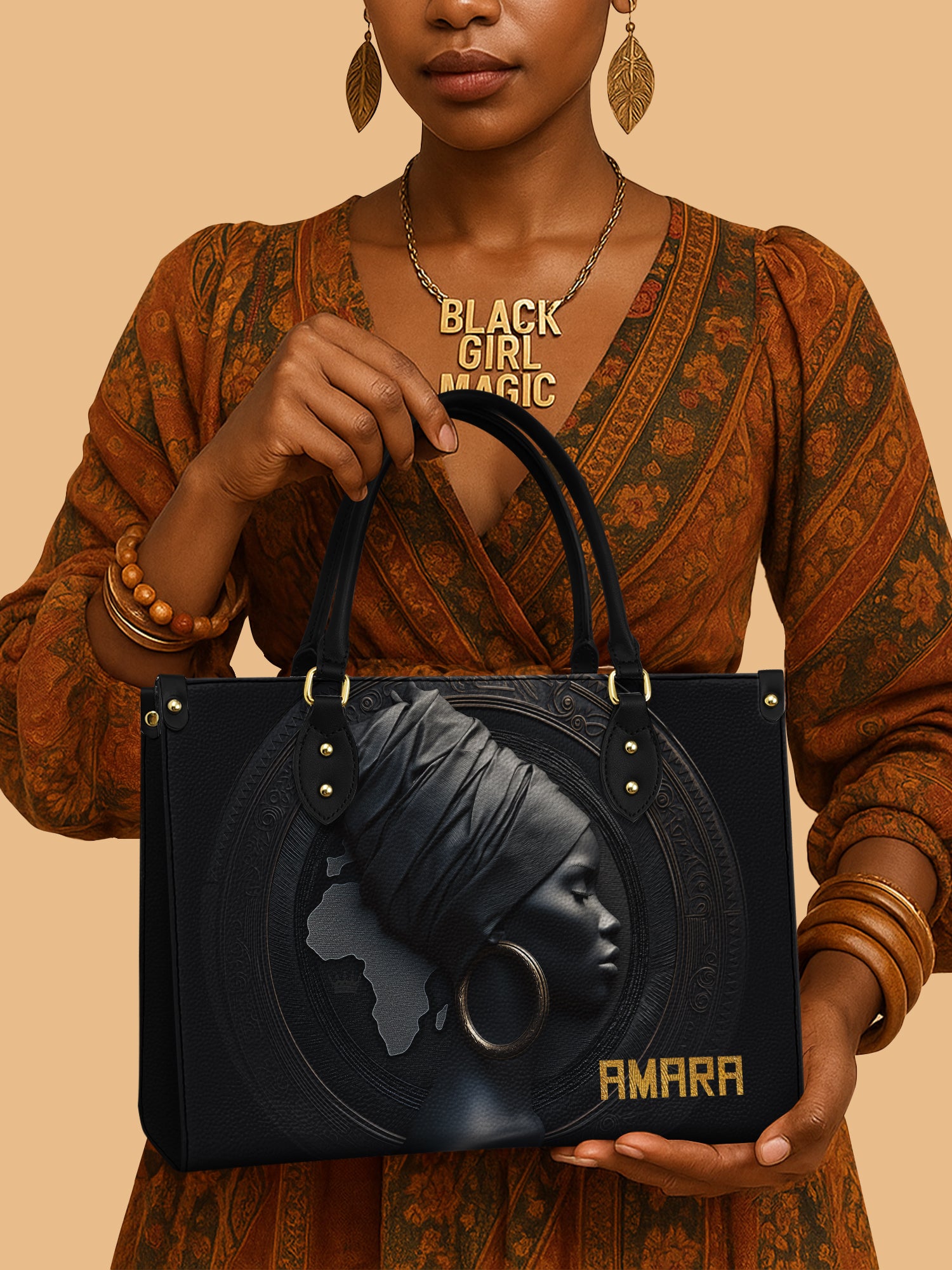 Pure Ebony Premium Leather Handbag