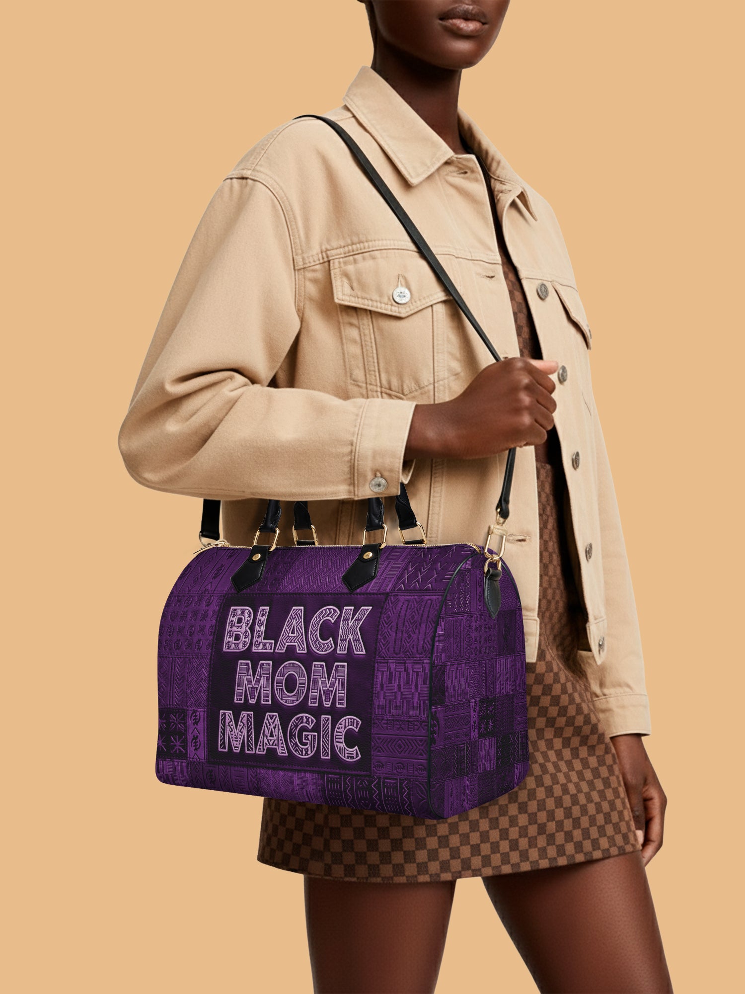 Magic Mama Amethyst Leather Boston Bag QR0TD662