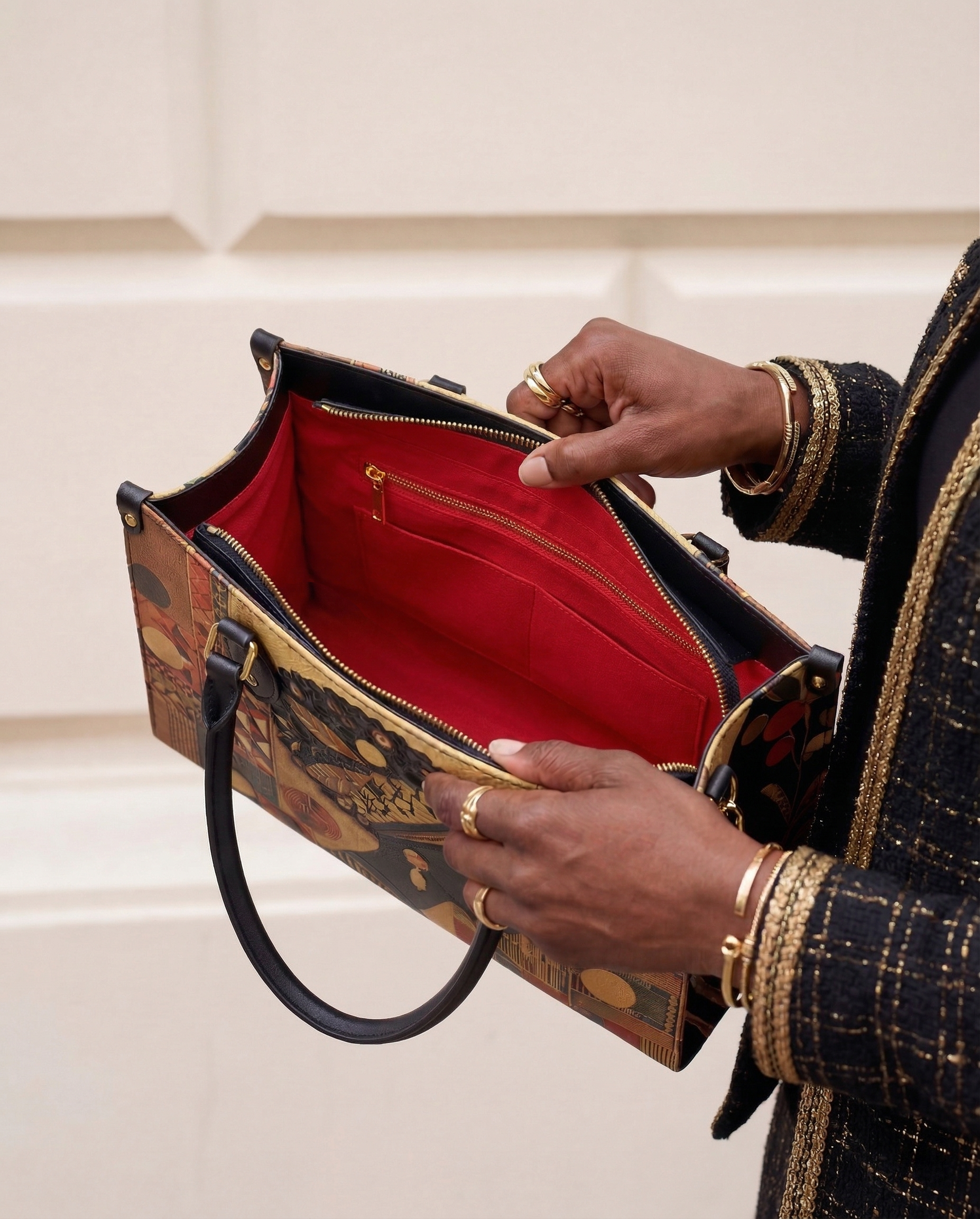 Bold African Premium Leather Handbag QR0XD810
