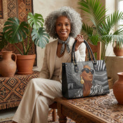 Midnight Zebra Premium Leather Handbag QR0TV259