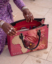African Blossom Premium Leather Handbag