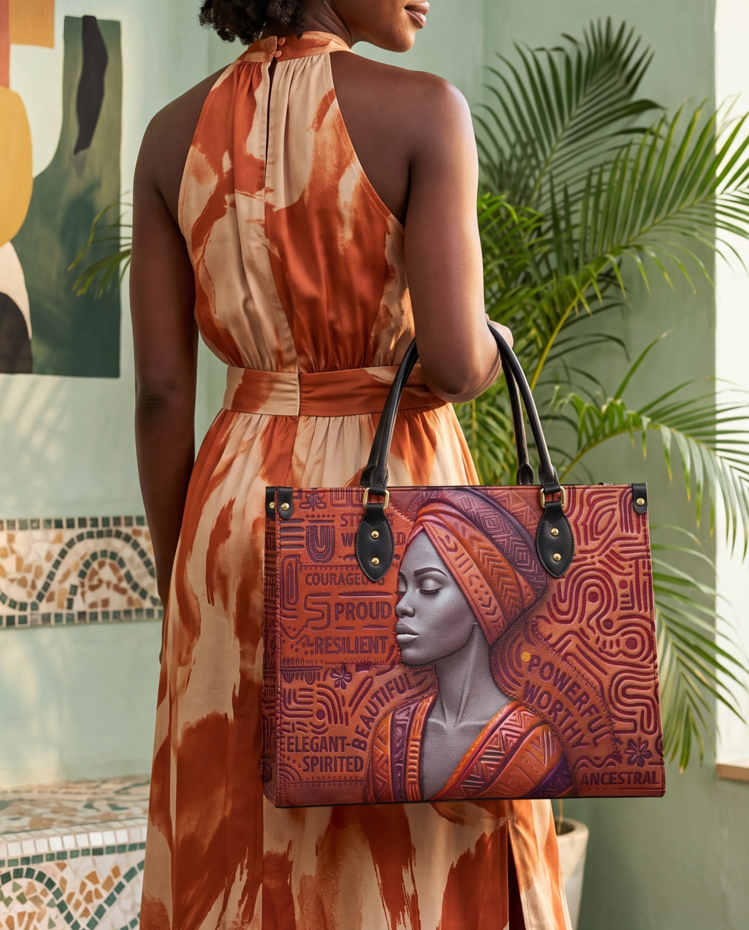 Ancestral Reign Premium Leather Handbag QR0XD857