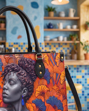 Savannah Ginkgo Premium Leather Handbag QR0XD859