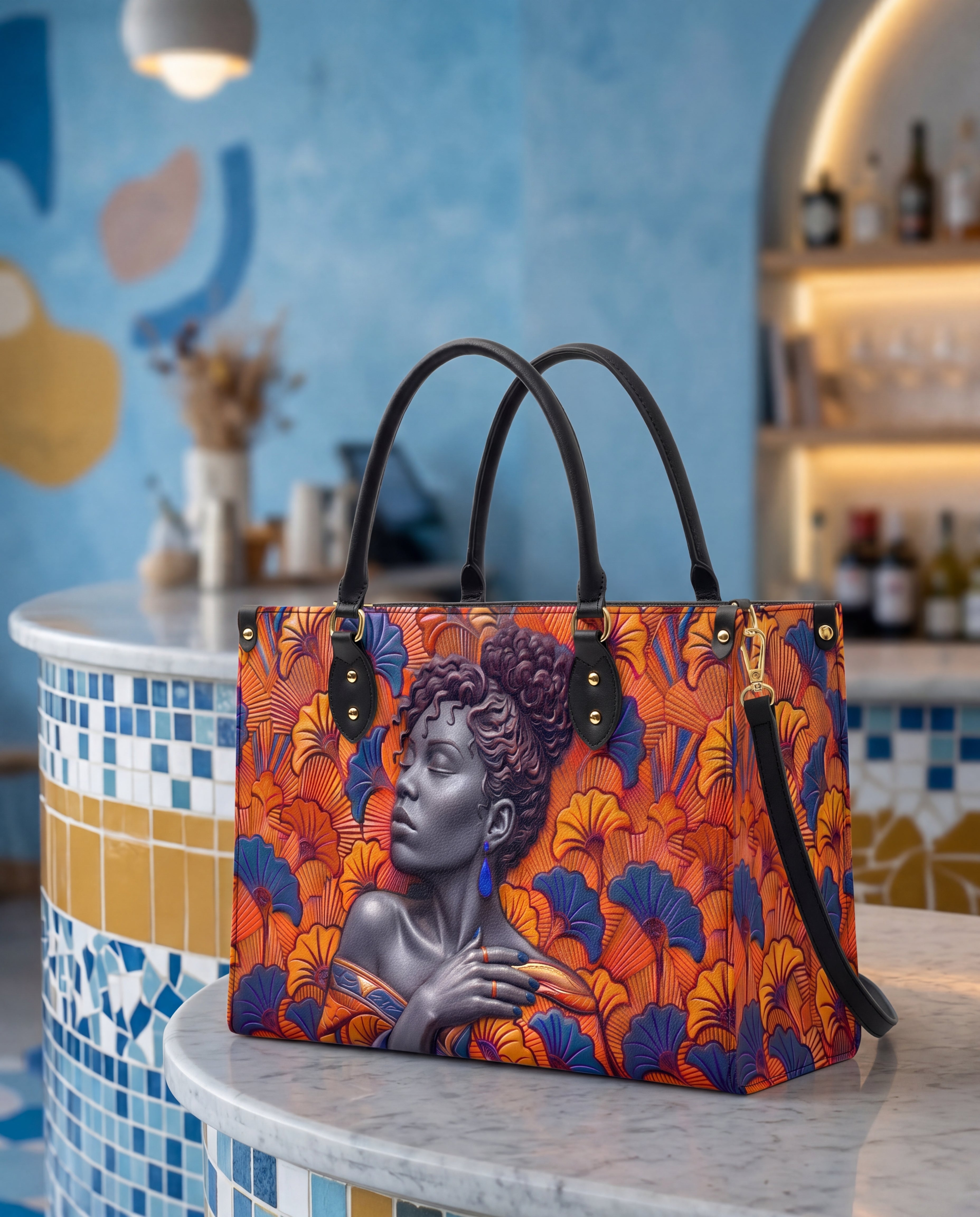 Savannah Ginkgo Premium Leather Handbag QR0XD859
