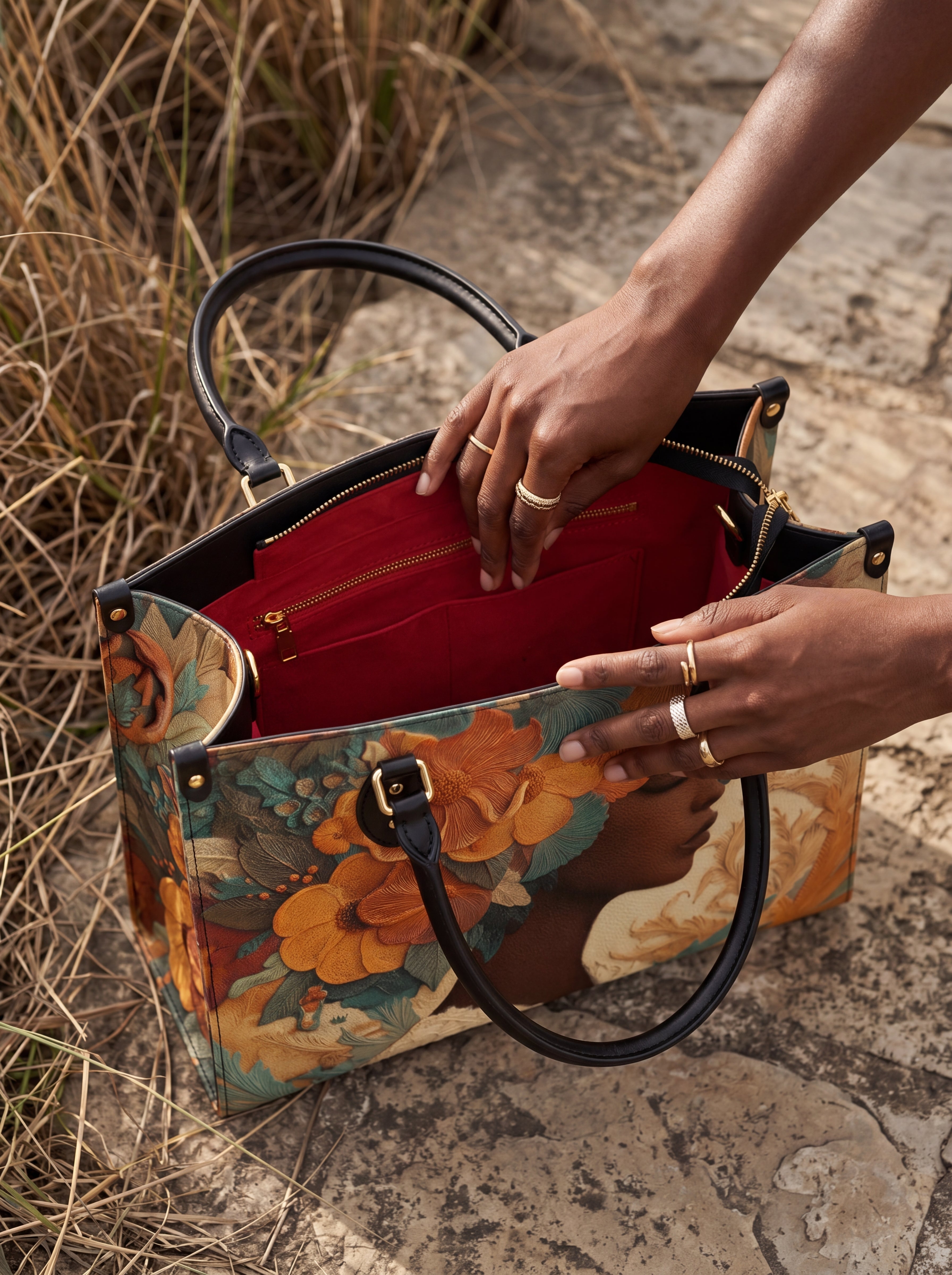 Blossom Divinity Premium Leather Handbag QR0HH070