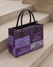 Purple Affirmations Premium Leather Handbag QR0XD1048