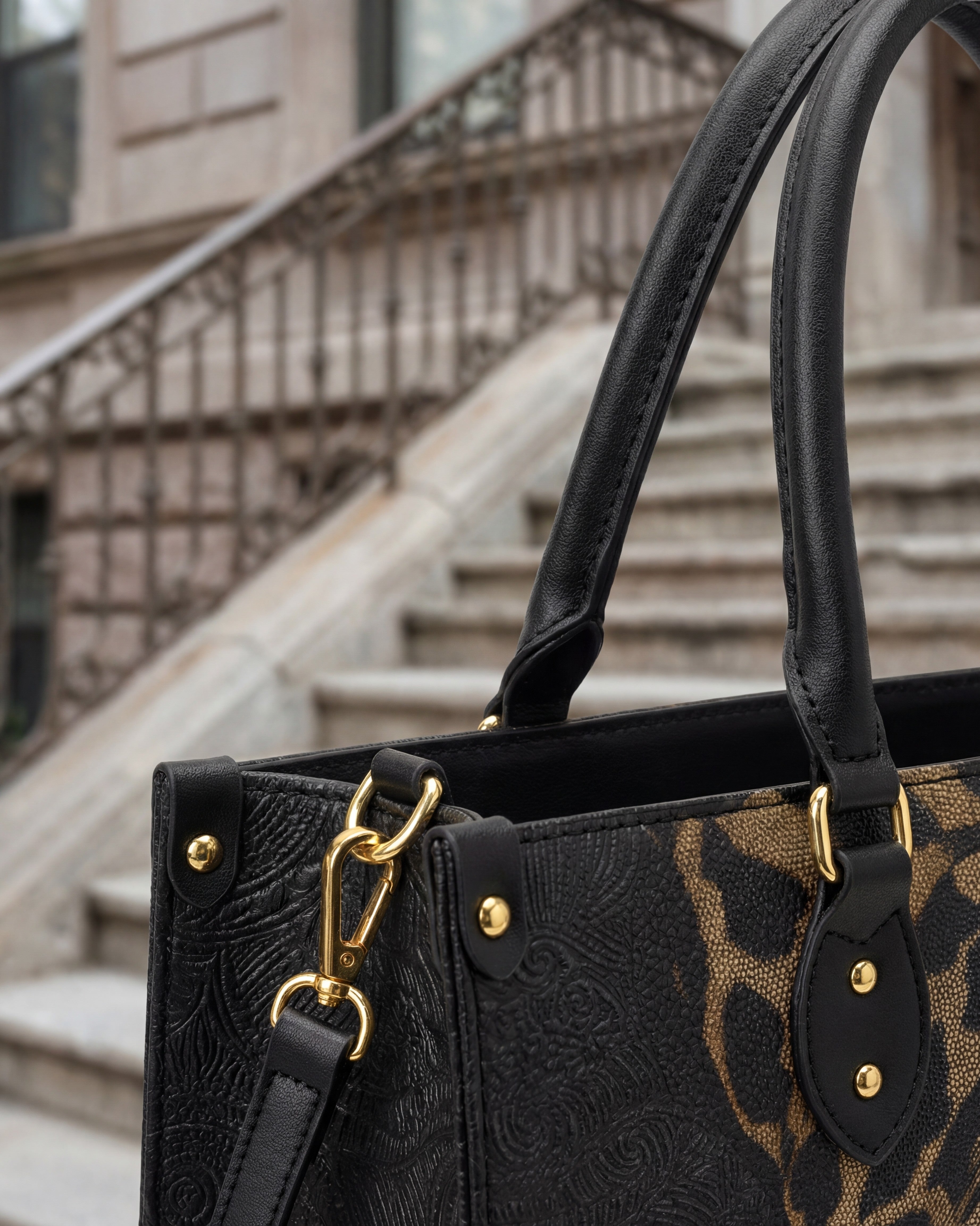 African Grace Premium Leather Handbag QR0XD454
