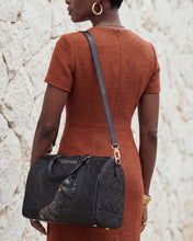 Crowned In Onyx Leather Boston Bag