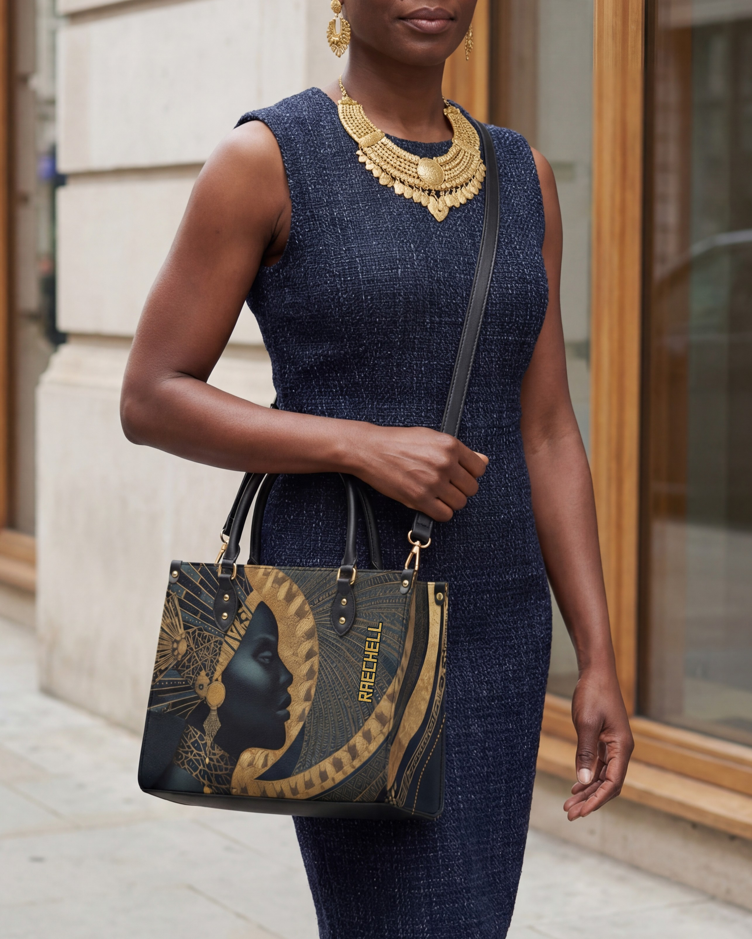 Ebon Halo Premium Leather Handbag