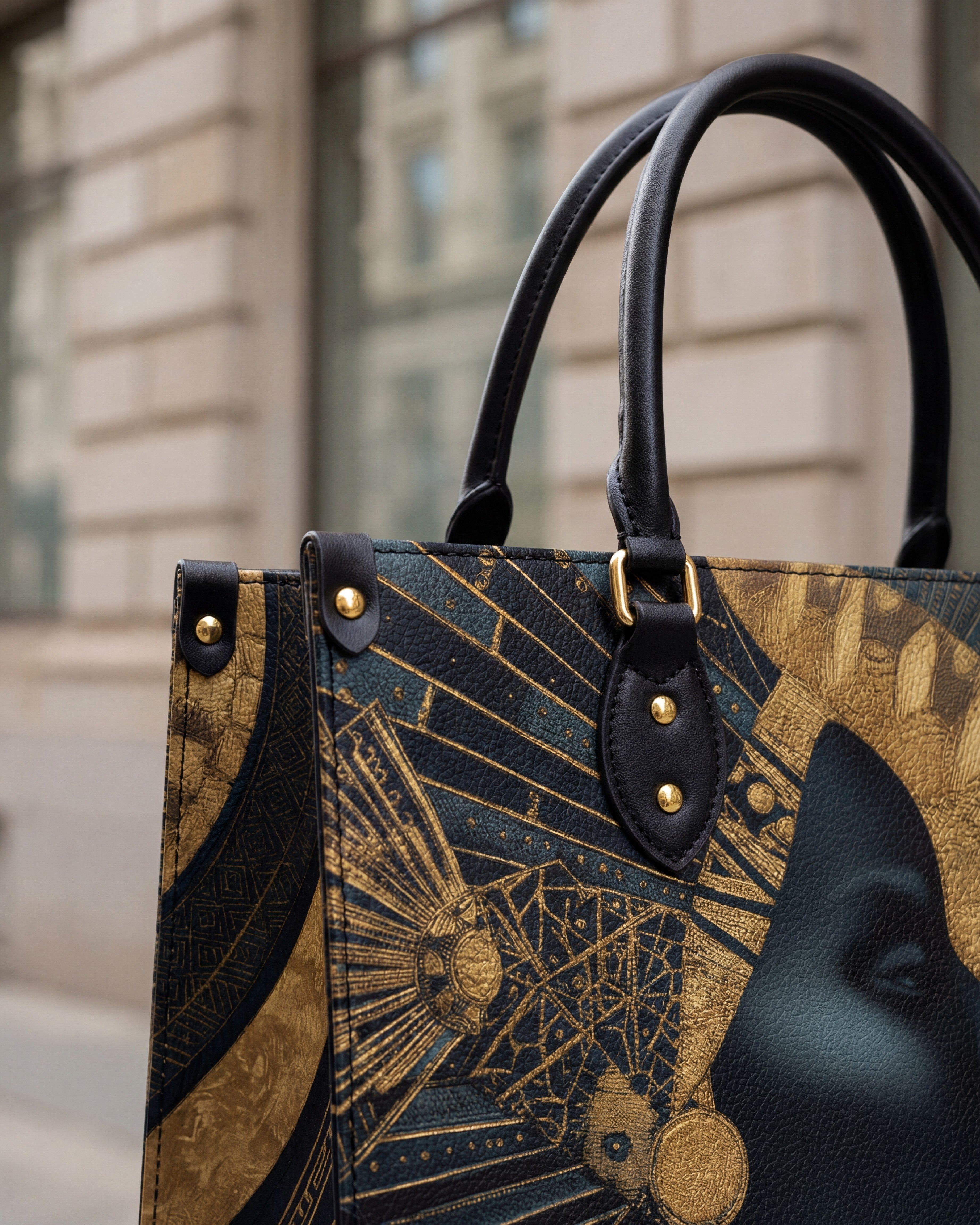 Ebon Halo Premium Leather Handbag