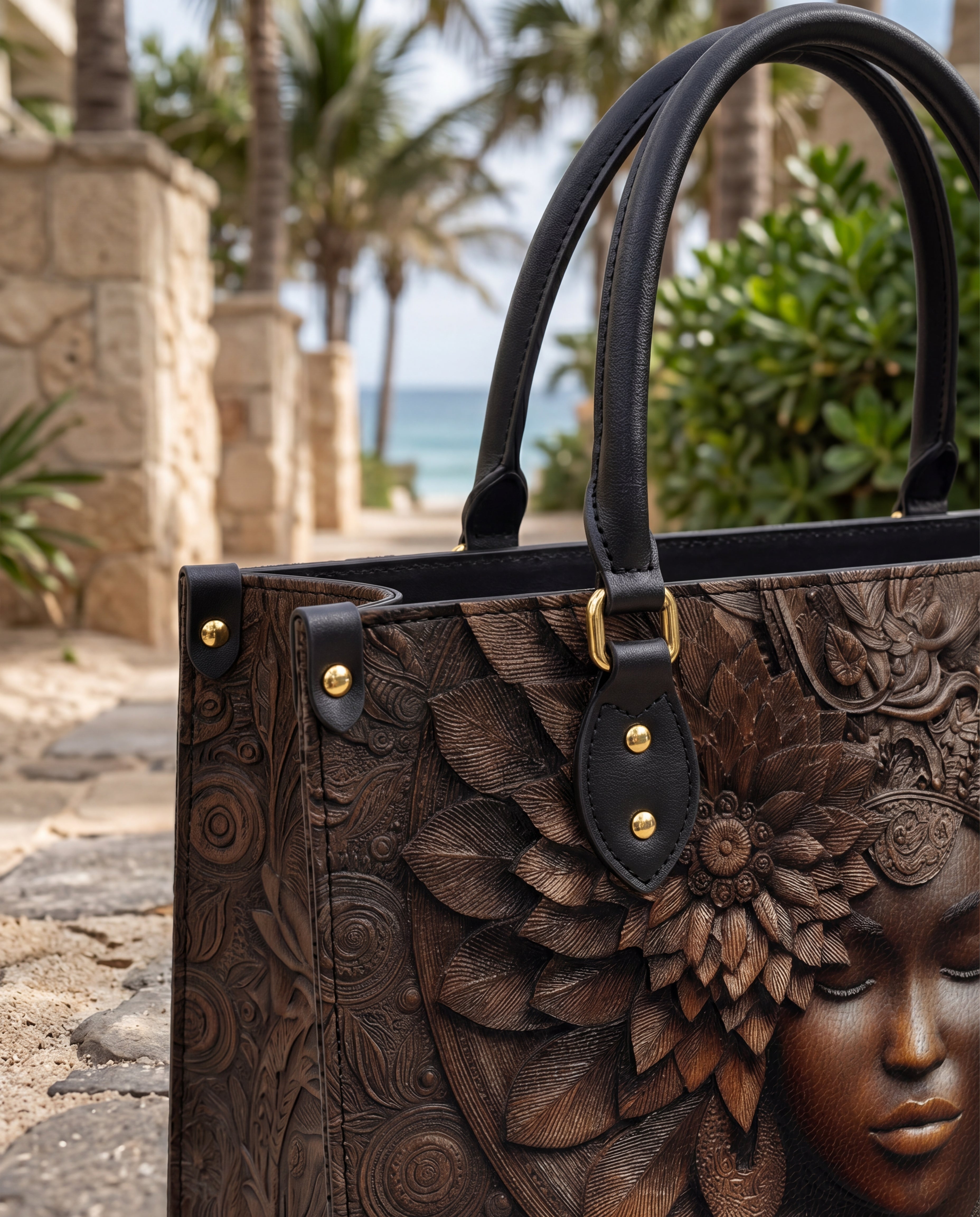 Ancestor Call Premium Leather Handbag QR0XD241