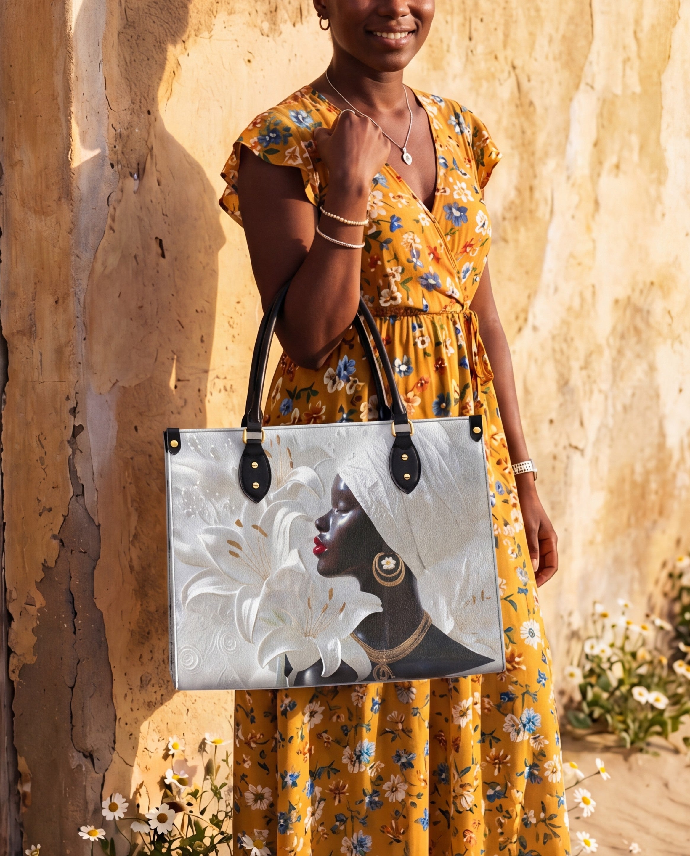 African Aureole Premium Leather Handbag QR0XD532