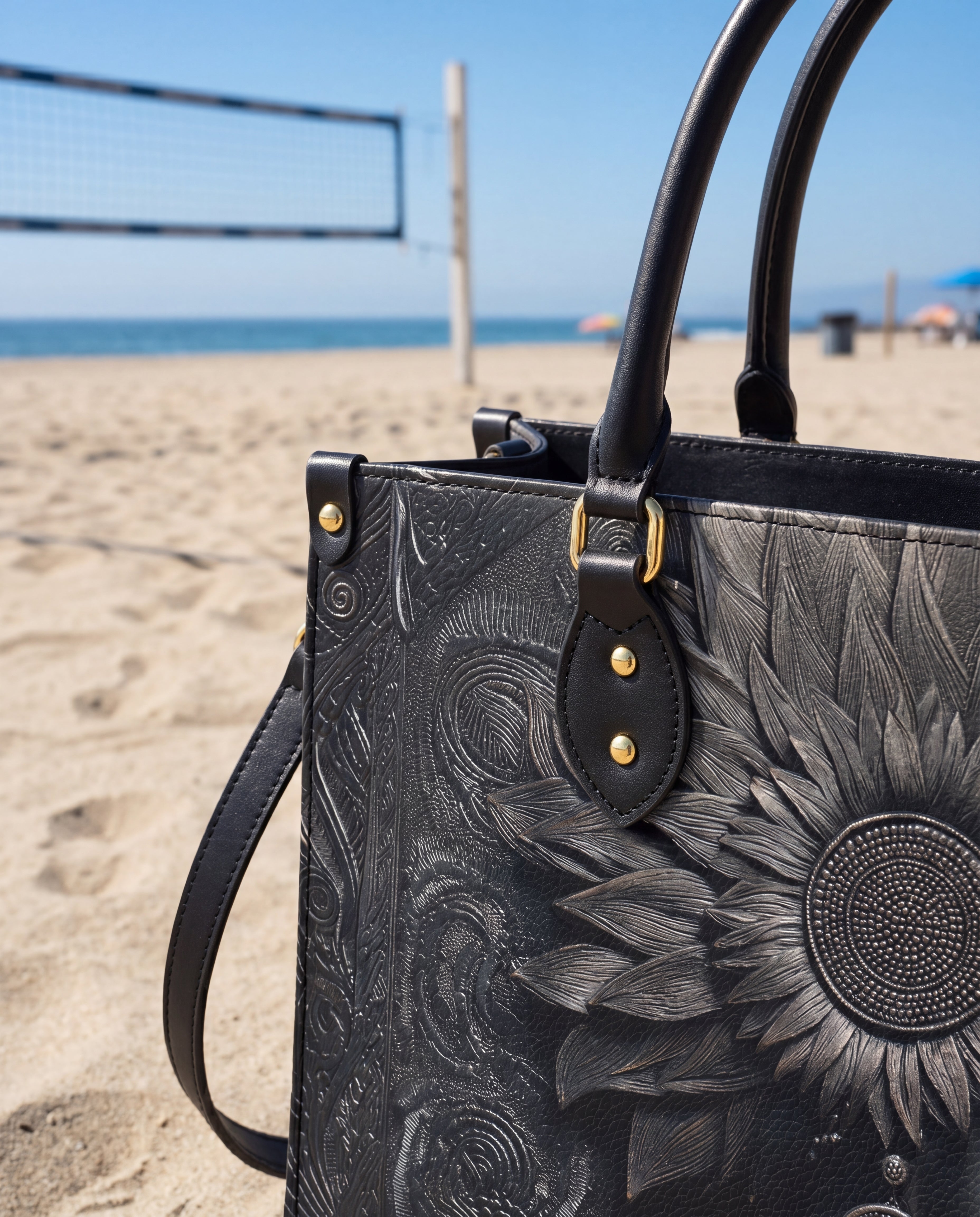 Black Orbit Premium Leather Handbag QR0XD243