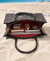 Black Orbit Premium Leather Handbag QR0XD243