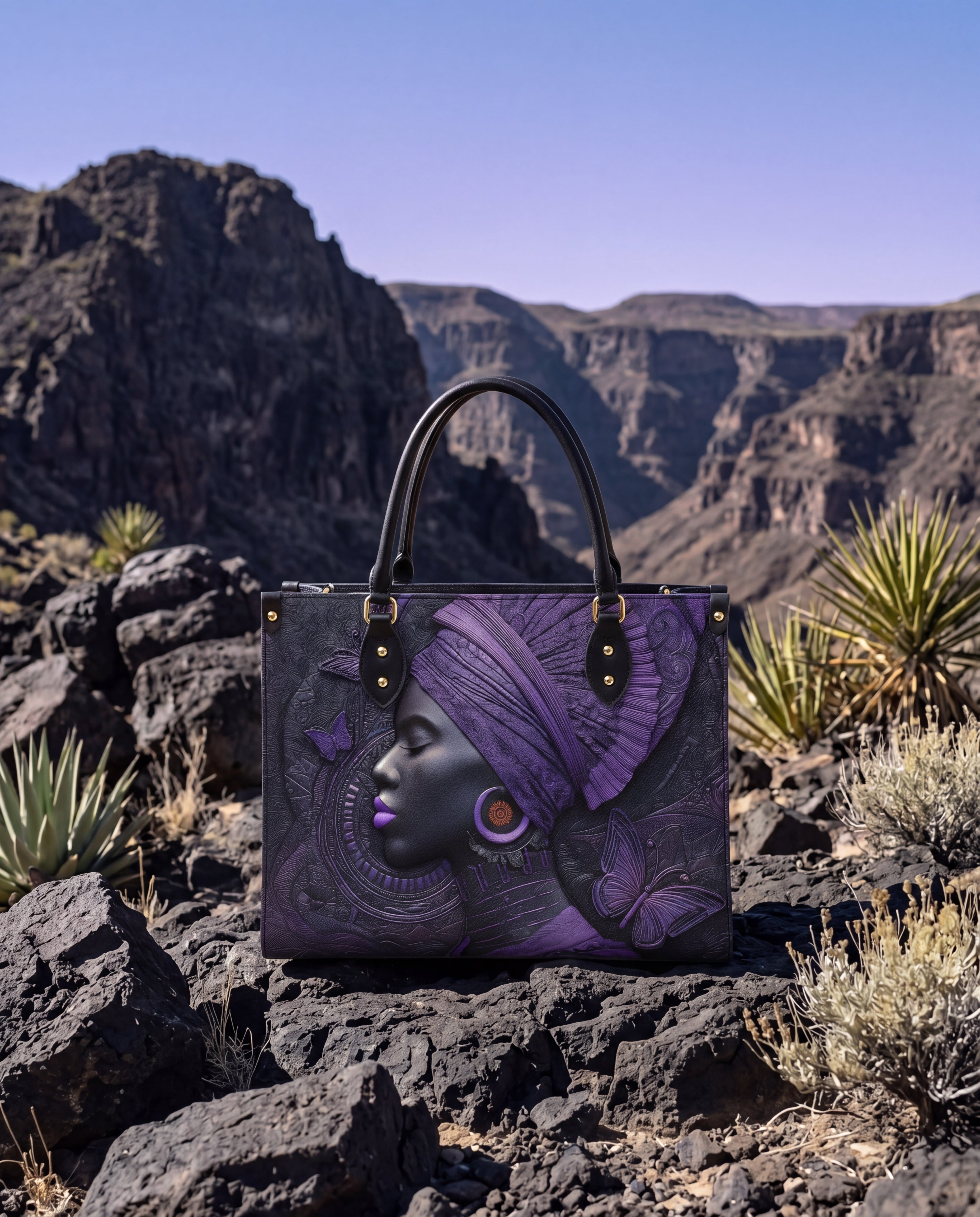 Midnight Crown Premium Leather Handbag QR0XD250