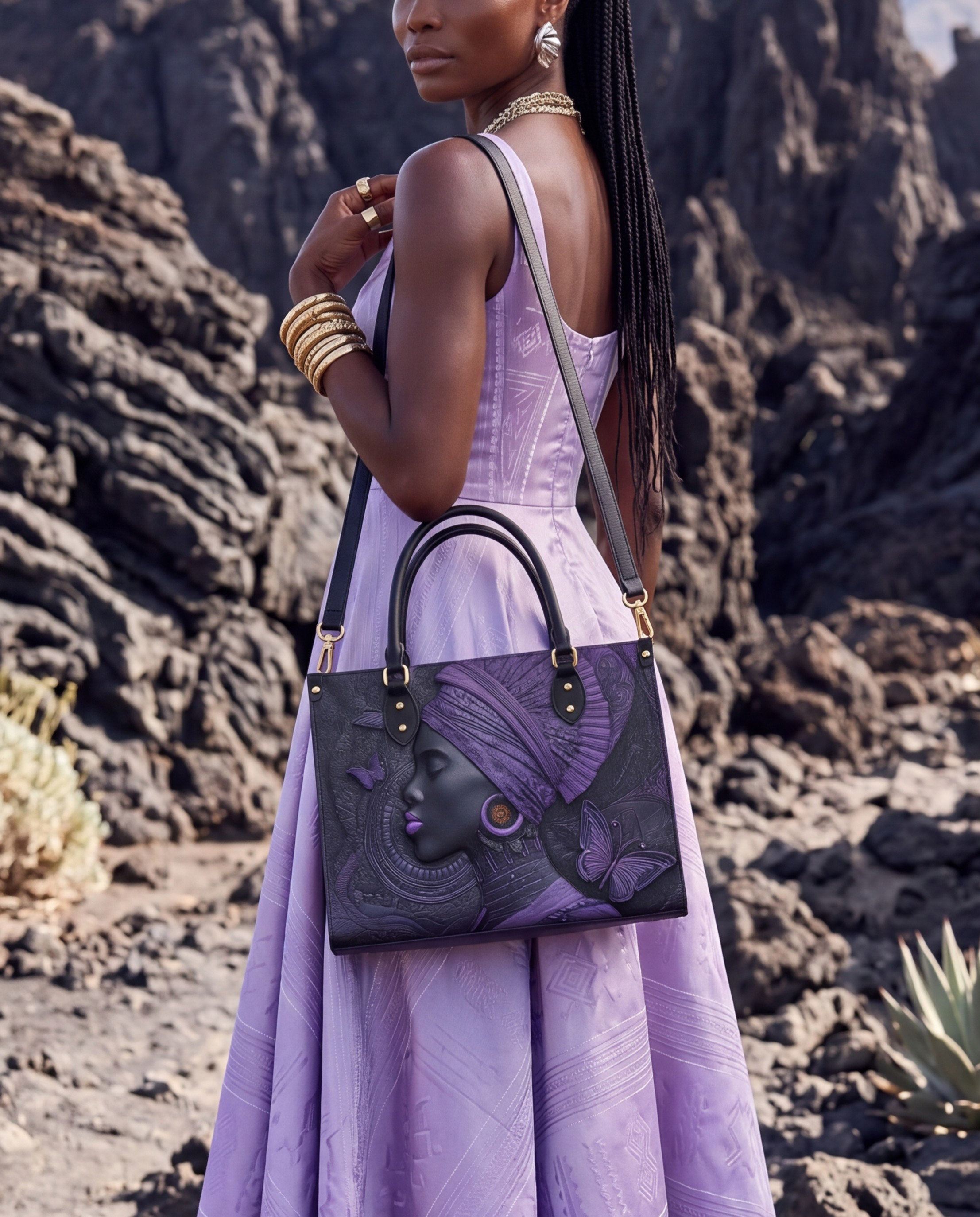 Midnight Crown Premium Leather Handbag QR0XD250