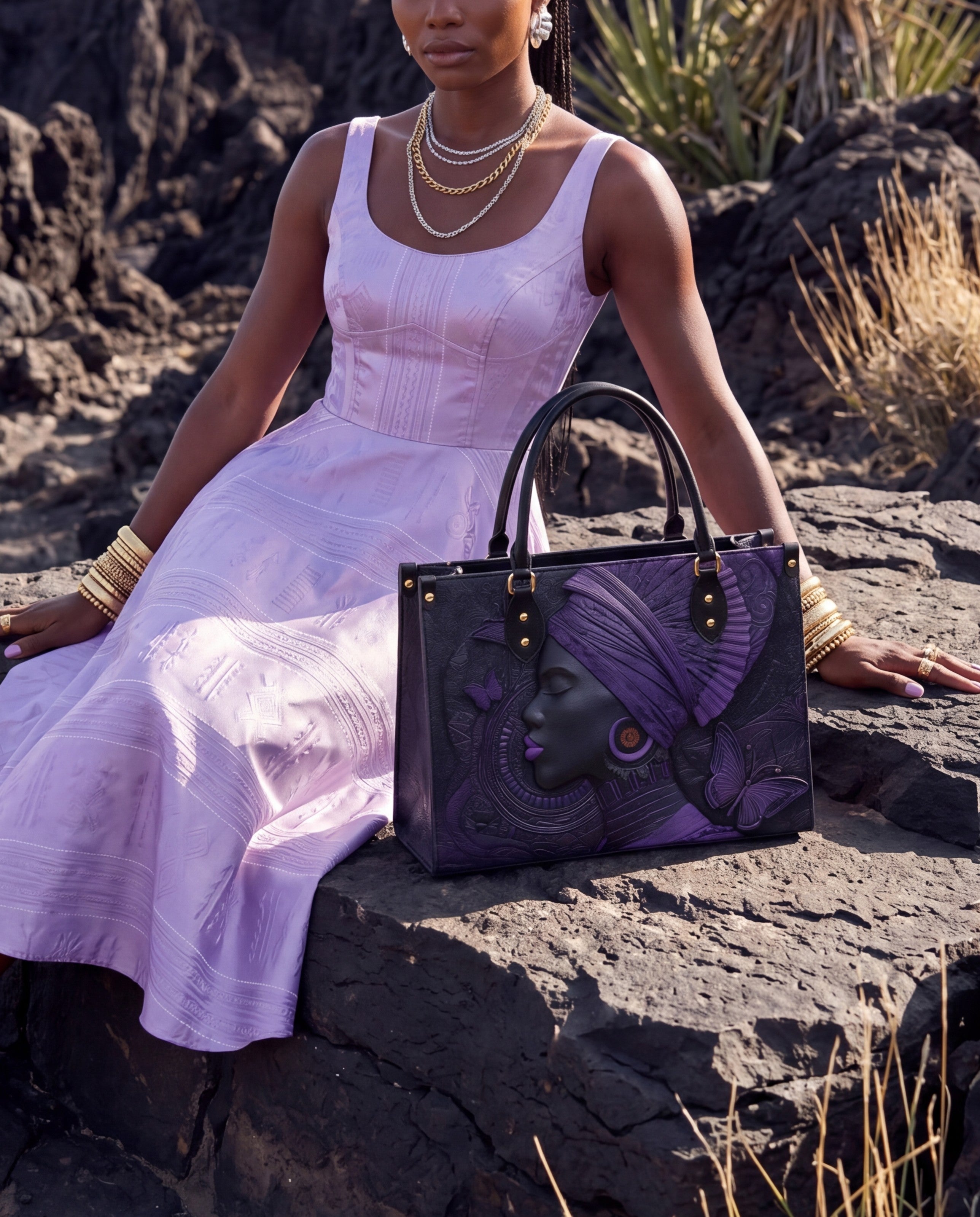 Midnight Crown Premium Leather Handbag QR0XD250