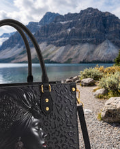 AfroGloss Leopard Premium Leather Handbag QR0XD463
