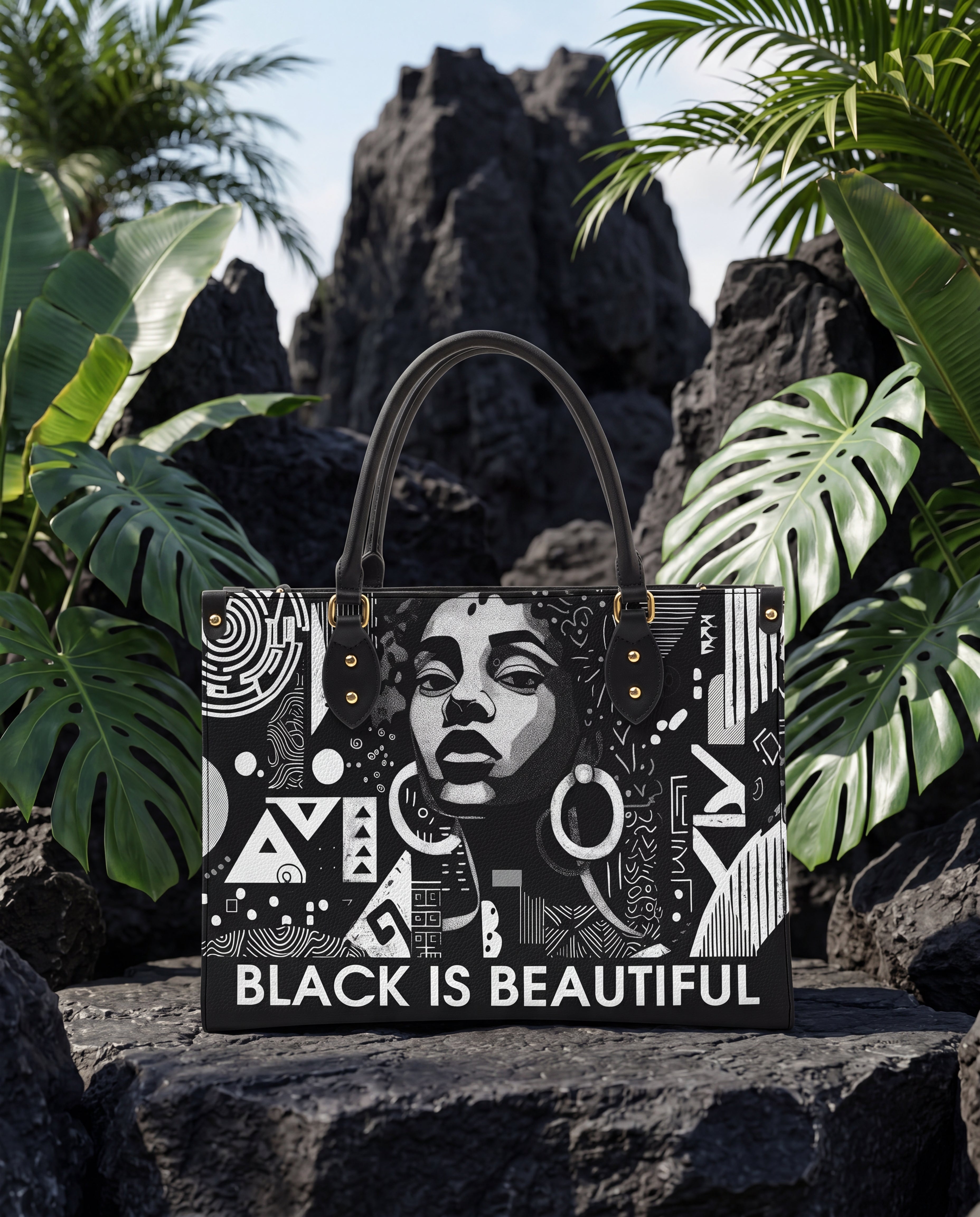 Black Beauty Premium Leather Handbag QR0XD1026