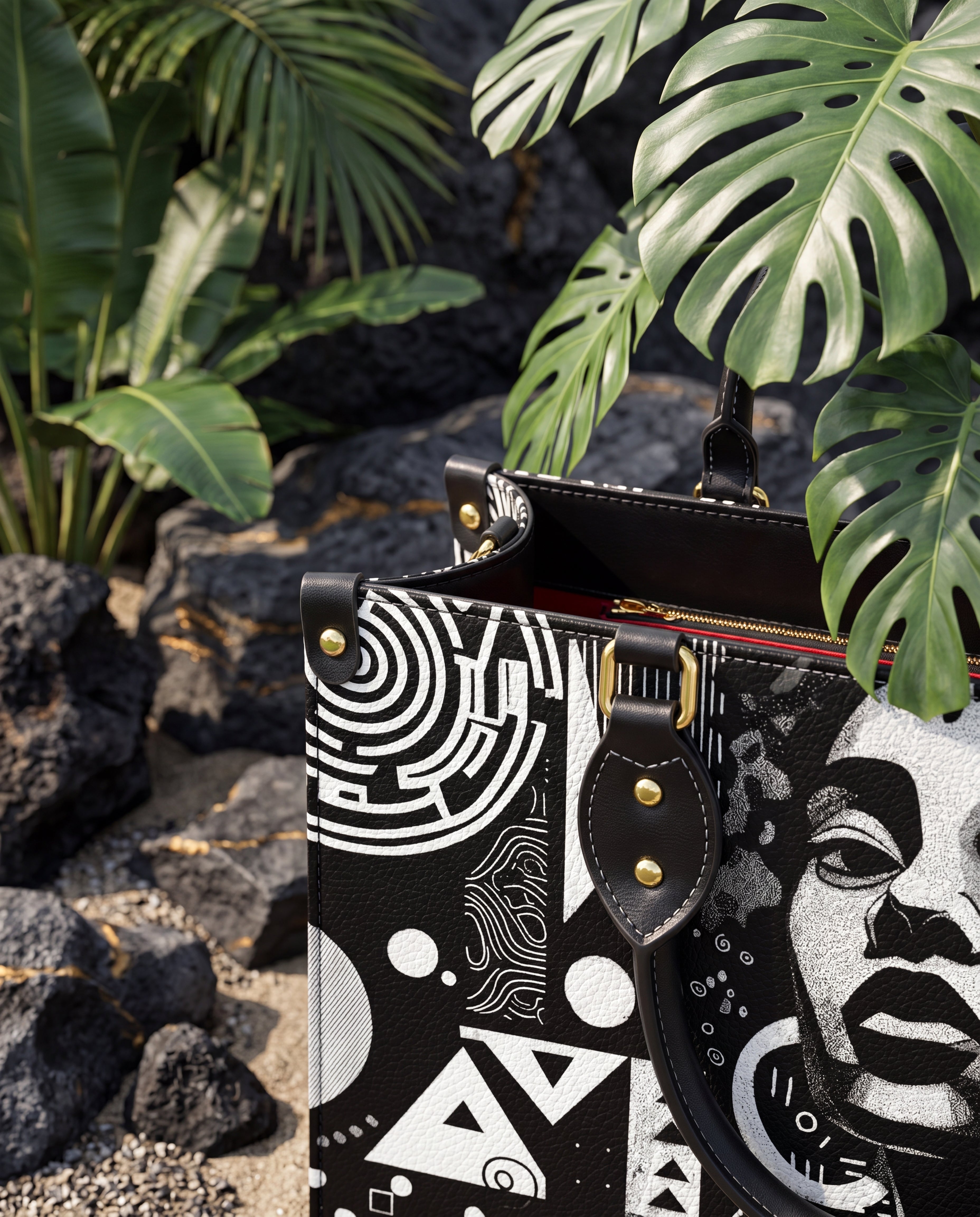 Black Beauty Premium Leather Handbag QR0XD1026