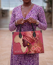 African Blossom Premium Leather Handbag